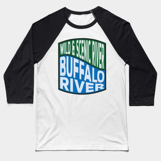 Buffalo River Wild and Scenic River wave Baseball T-Shirt by nylebuss